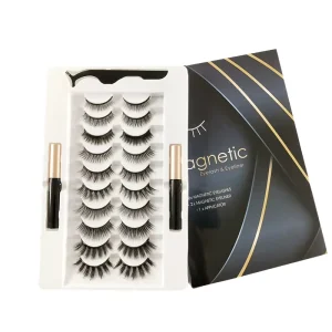 5 Pairs 710 Sets No Glue Magnetic Lashes Handmade Natural Long Magnetic Eyelashes with Eyeliner