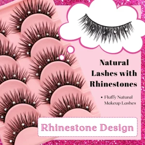 5 Pairs Bling Glitter Lashes 3D Natural Cosplay Eyelash Stage Makeup Lashes for Decorative Christmas Halloween New Year Party