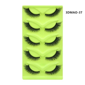 5 Pairs Cat Eye Fluffy Lashes False Eyelashes Cat Eyes Wispy Natural Fauxs 3D Faux Mink Cat Eye Eyelash Set