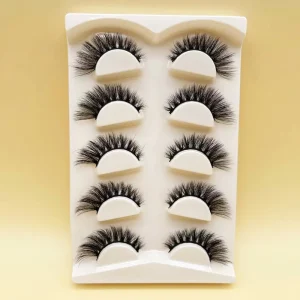 5 Pairs Cat Eye Lashes Foxy Eye Winged Faux Mink Eyelash Handmade Cotton Band Natural Long 3D Faux Mink Lashes Vendor