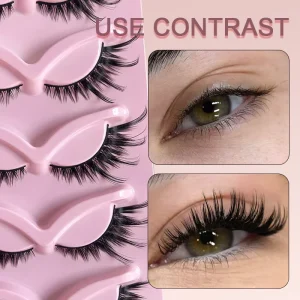 5 Pairs Cat Eye Lashes Wispy Lashes Fluffy Cat Eye Lashes Extensions False Eyelashe