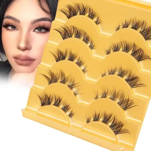 5 Pairs DIY Thick Transparent Stem Synthetic Hair High Cost Effectiveness Full Strip False Eyelashes Artificial Eyelashes
