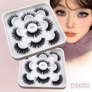 5 Pairs DSD Fluffy Faux Mink Lashes DD Curl Natural Full Strip Lashes Eyelash Handmade Short Long Volume Lash