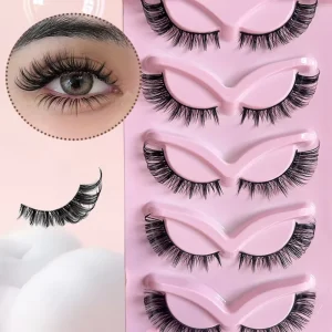 5 Pairs Eye Lashes Makeup Beauty Full Strip Eyelashes 3D Faux Mink False Eyelashes