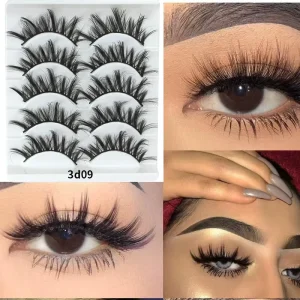 5 Pairs Eyelashes 3D 5D Fluffy Faux Mink Lashes Handmade Natural Thick Long Lashes Reusable Full Strip Eyelashes