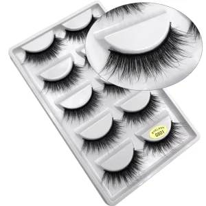 5 Pairs Eyelashes 3d Lashes Natural Black 1cm 1.5cm Long & Soft False Eyelash Full Strip Lashes G800