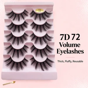 5 Pairs Faux Mink Eyelash Strip Private Label Bulk 3D Full Strip Lashes Vendor of Premium False Eyelashes