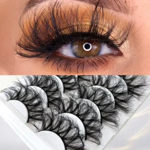 5 Pairs Fluffy Vegan Faux Mink 8D DD Curl Russian Volume Full Strip 3D False Eyelashes