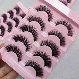 5 Pairs Full Strip Eye Lash Soft and Light Matte Clear Band Natural Fluffy Vegan Lashes
