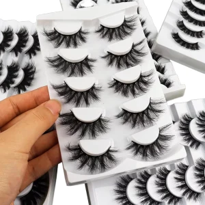 5 Pairs Full Strip Thick Volume Curl 3D Eyelashes 15MM Long Length Reusable Fluffy Eyelash Extensions