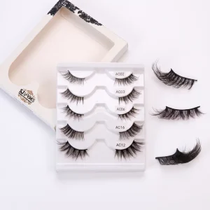 5 Pairs Half Lashes Cat Eye Accent Corner Eyelashes Natural Wispy End Elongated Flare False Strip Lashes Variety Pack
