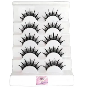 5 Pairs Lashes Wet Look Lashes Effect Eyelash Extension Fluffy Eyelashes Cosplay Styles Anime Fake Eyelashes Natural Makeup