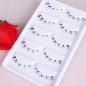 5 Pairs Lower Eyelashes Pack 9 Different Styles Under Eye Lashes Soft Lower Eyelashes 100% Handmade Clear Band Bottom Lashes