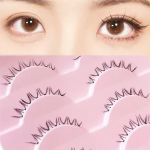 5 Pairs Lower Lashes Strip Natural Under Lashes Small Flame Natural Bottom Eyelashes Manga Clear Band Wispy Makeup