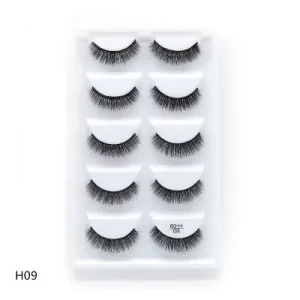 5 Pairs Mink Eyelashes 3D False Lashes Thick Crisscross Makeup Eyelash Extension Natural Volume Soft Fake Eye Lashes H09
