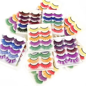 5 Pairs Mix Color D Series Russian Roll Colorful Plant Fiber Self adhesive Reusable Cruelty Free False Eyelashes Natural 3D