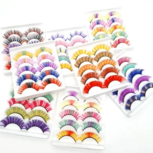 5 Pairs Mix Color D Series Russian Roll Plant Fiber Machine Made Self adhesive Reusable Cruelty Free False Eyelashes Natural 3D