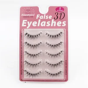 5 Pairs Multipack Small Eye Half Lashes Eyelashes Short Natural Thin Clear Invisible Band Human Hair Individual Lashes