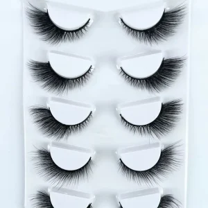 5 Pairs Natural 3D Fox Eye Lash Full Strip False Mink Cat Eye Eyelashes False Eyelashes