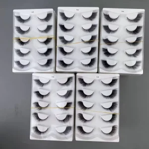 5 Pairs Natural 3D Fox Eye Lash Full Strip Faux Mink Cat Eye Eyelashes False Eyelashes