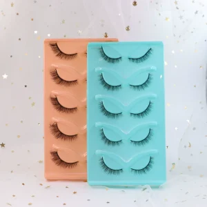 5 Pairs Natural False Eyelashes Set Reusable Soft Lashes with Storage Tray Daily Makeup Eye Lashes Stipes Lash