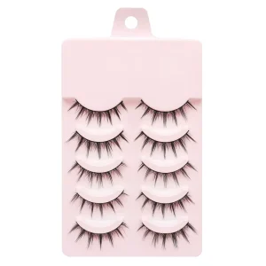 5 Pairs Natural Makeup Cosplay Eyelashes Anime Lashes Reusable Dramatic Manga Lashes Japanese Style Wispy Eyelashes