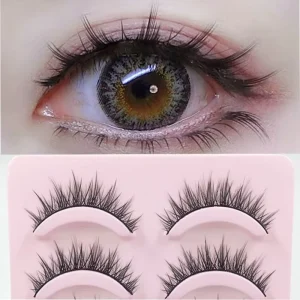 5 Pairs Natural Short False Eyelashes Pack Wispy Everyday Makeup Lashes Clear Band Handmade Faux Mink Strip Lashes Vendor
