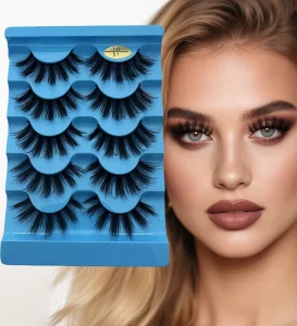 5 Pairs Pack Lashes Strip Eyelashes Handmade Fluffy Volume False Eyelashes Full Strip Eyelashes