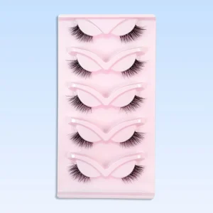 5 Pairs Professional Clear Band Lash Set fox Eyelash Private Label Vegan Certified Cruelty Free Natural for 3D Handmade Natural