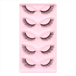 5 Pairs Strip Eyelash Thick Cat Eye Oblique Flying Eyelashes Euramerican Style Lashes Natural Warping Fashionable Beauty Eyelash