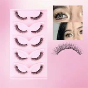 5 Pairs Strip Eyelash Thinner Clear Band Cat Eye Flying Euramerican Style Natural Charming Warping 3D Cruelty Free Eyelashes