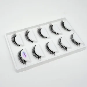 5 Pairs Strips Lashes Natural False Eyelashes Synthetic Hair Black Cotton Band Full Strip Lashes