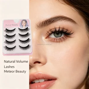 5 Pairs Synthetic Hair Handmade 3D False Silk Eye Lashes Natural Black Natural Long Thick Cruelty Free Radiant Brand Cotton Band