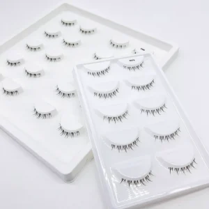 5 Pairs Transparent Band Bottom False Eyelashes Under False Eye Lash Lower Silk Lashes