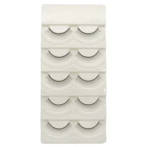 5 Pairs of Artificial Fiber Flexible Band Semi Hand Made Practice False Eyelashes Grafted with Custom Logo