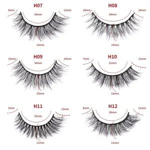 5 Pairs of Fluffy Slender Volume Bulk Strips Natural Look Eyelashes Set Packaging Hand Made Natural Fluffy 7-Pairs Eyelash Set