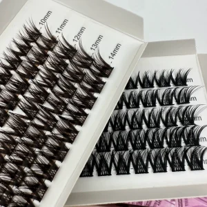 5 Rows Volume Segmented Lashes Natural Wispy Individual Eyelashes Extension Mix Length 10 14mm DIY Cluster Lashes