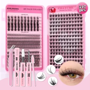 547 Cluster Mixed pack Single cluster Hair like False Eyelashes Set DIY Segmented Thick and Curled Eyelashes