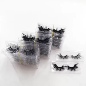 5D 100% Real Mink Eyelashes Clear Band Natural fluffy Soft Handmade Transparent Band Mink Eyelash 20mm instock