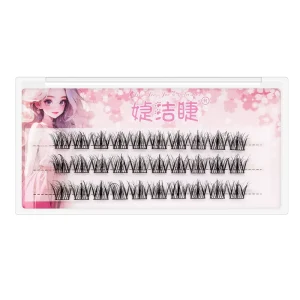 5D婴儿弧形纤维混合睫毛 轻量3D-5D尖头薄底 12排免胶手工睫毛
