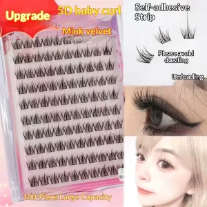 5D Baby Curved Semi Handmade Non Adhesive Self adhesive Synthetic Hair Realistic False Eyelashes