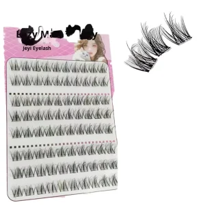 5D Baby Curved Single Cluster Dense Segmented Trilogy Eyelashes Glue Free Self Adhesive Large Capacity False 3D Machine Made