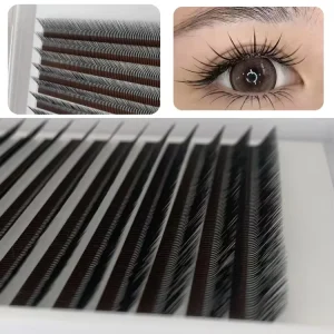 5D C CC D Curl Flower Angel Premade Spikes Eyelash Extensions Easy Fan Wet Look Closed Fans Korean Fiber