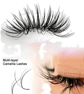 5D Camellia LC Curls Multi Layer Eyelash Extensions Matte Black 0.07mm Private Label Service 12mm CC/DD Styles