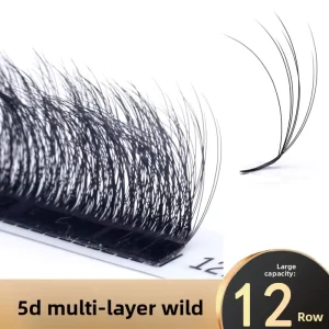 5D Camellia Multi-Layer Fluffy Pre-Made Fan Eyelash Extensions Dense Volume Cluster Lashes Natural Soft Lightweight LC/LD
