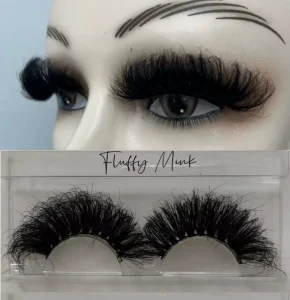 5D Dramatic Style Eyelashes Private Label 25mm Fluffy Curly Mink Strip Lashes
