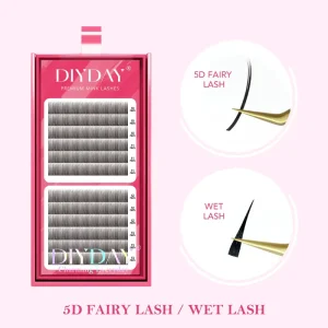 5D Fairy Lashes Fluffy Wispy False Eyelashes Natural Volume Clear Band for Daily & Party Makeup