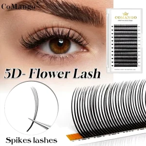 5D Flora Spikes Eyelash Extensions Wispy 5D Fairy Lashes C D LC LJ LU Flat Base Premade Wet Look False Eyelashes