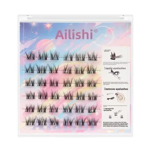 5D Glue Free Self Adhesive Firm Stems Synthetic Hair False Eyelashes Small Flower Roll Natural Look Soft Wispy Naturally Curled