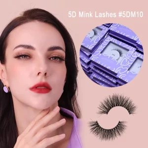 5D Mink Natural Black Fluffy Strip Lashes 3d Mink Lashes Factory Price